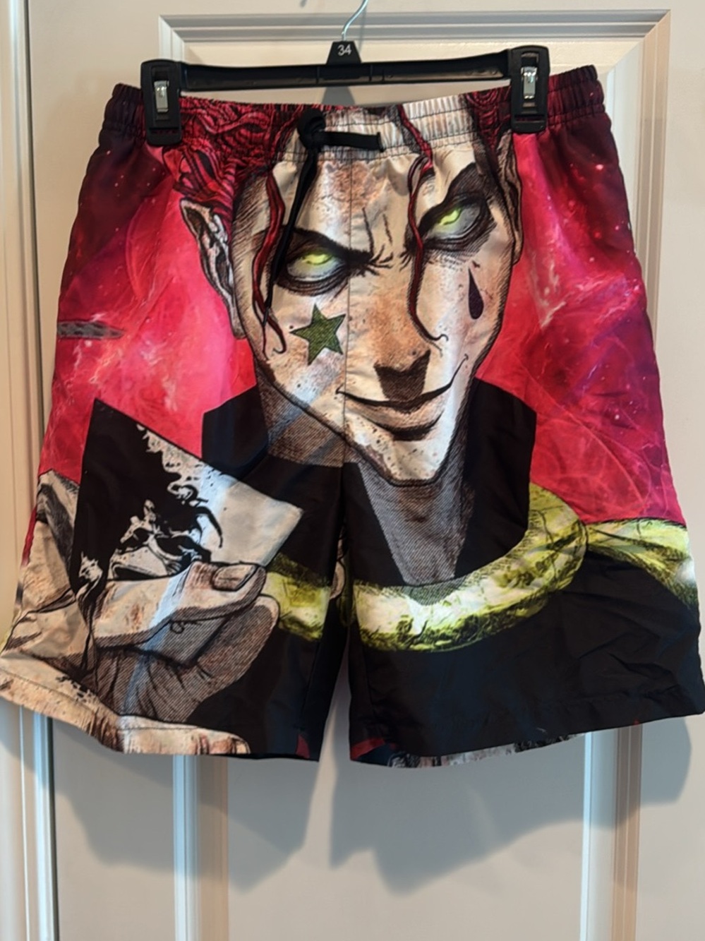 Men's Graphic Swim Shorts in Pink and Black